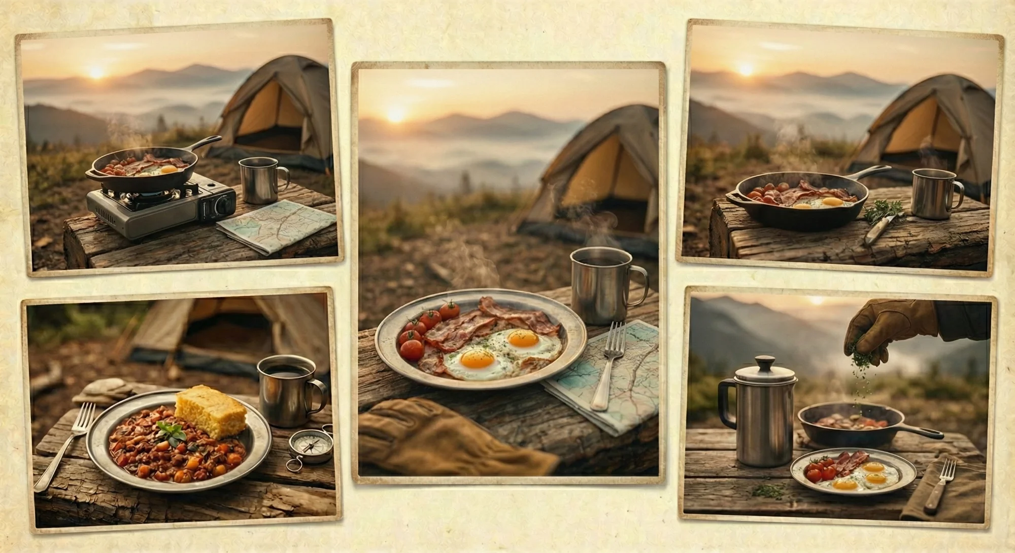 Solo breakfast camping